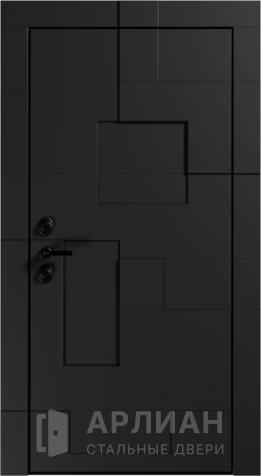 Фото «Черная дверь в стиле Модерн с панелью из шпона №14»