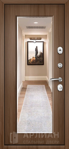 Фото №2 «Элитная входная дверь с зеркалом и броненакладкой №7»